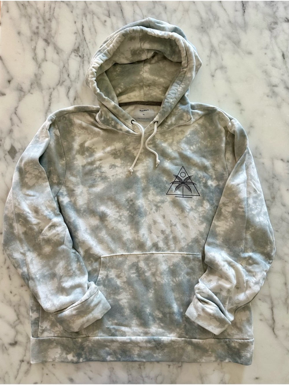 Old Navy Tie-Dye Hooded Sweatshirt - Light Blue / White